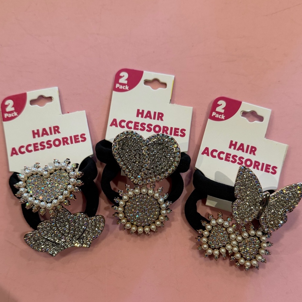 Sparkling Silver Hair Scrunchie Set